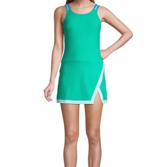 Lands' End Other - Lands' End Sleeveless Tummy Control Mini Swimming Dress Women's Size 10 Green